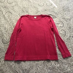 J. CREW Pink Cotton Crewneck Sweater